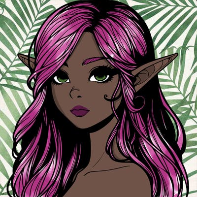 elf girl realistic dark fantasy