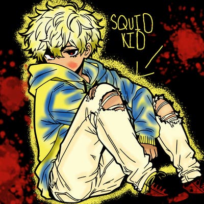 a male hoddie ripped jeans messy hair anime