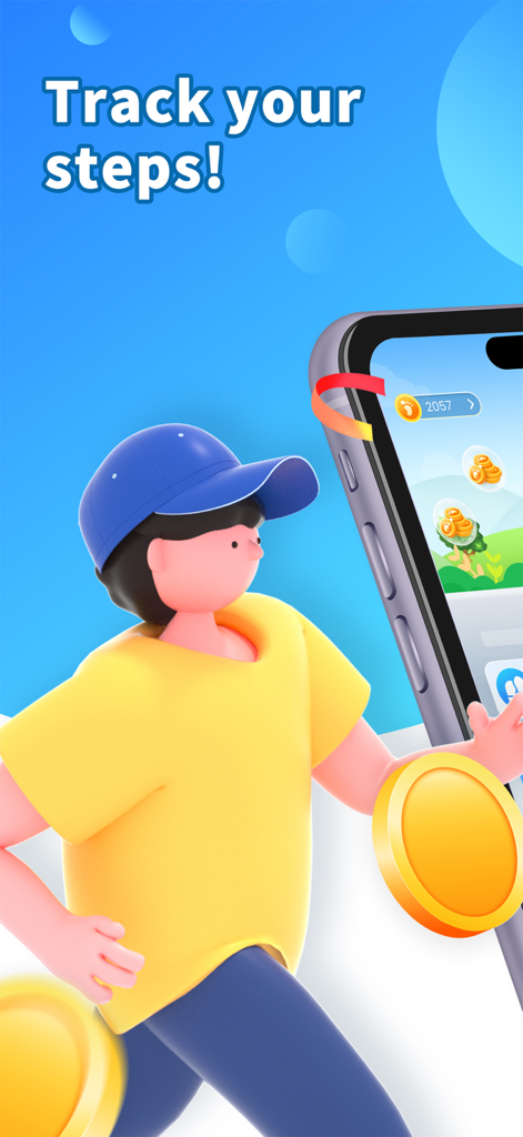RunCash-Rewards For Walk - 3D character running and earning virtual coins in the RunCash step tracking app