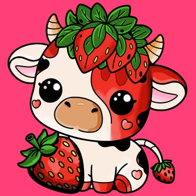 cute strawberry cow