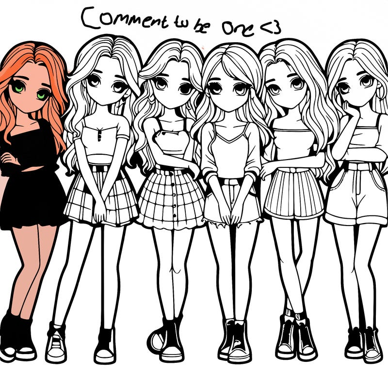 a group of girls realistic