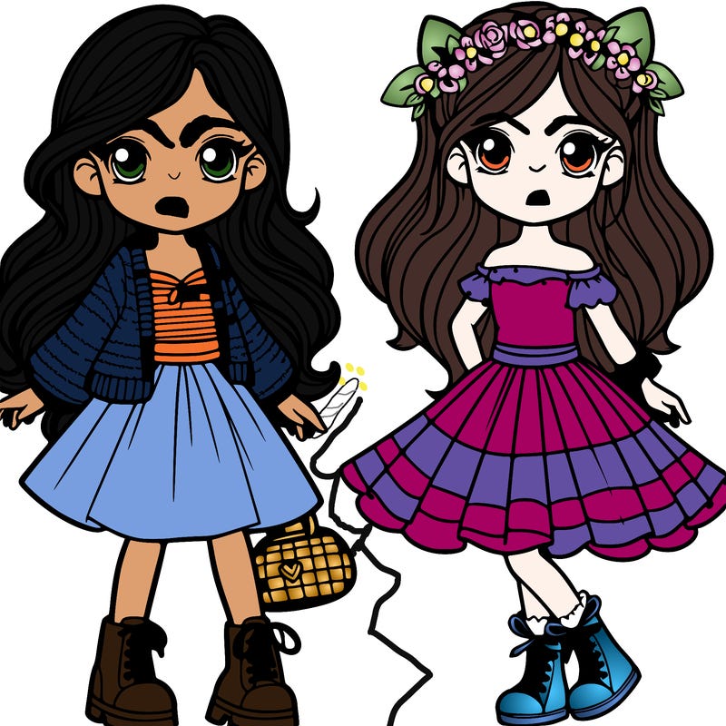 2 girls