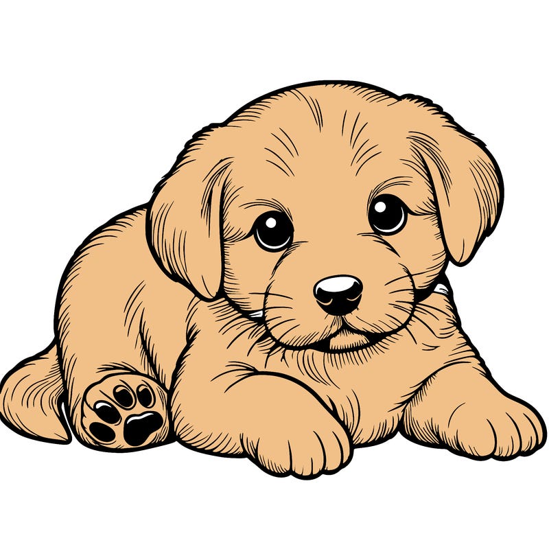 a cute realistic puppy