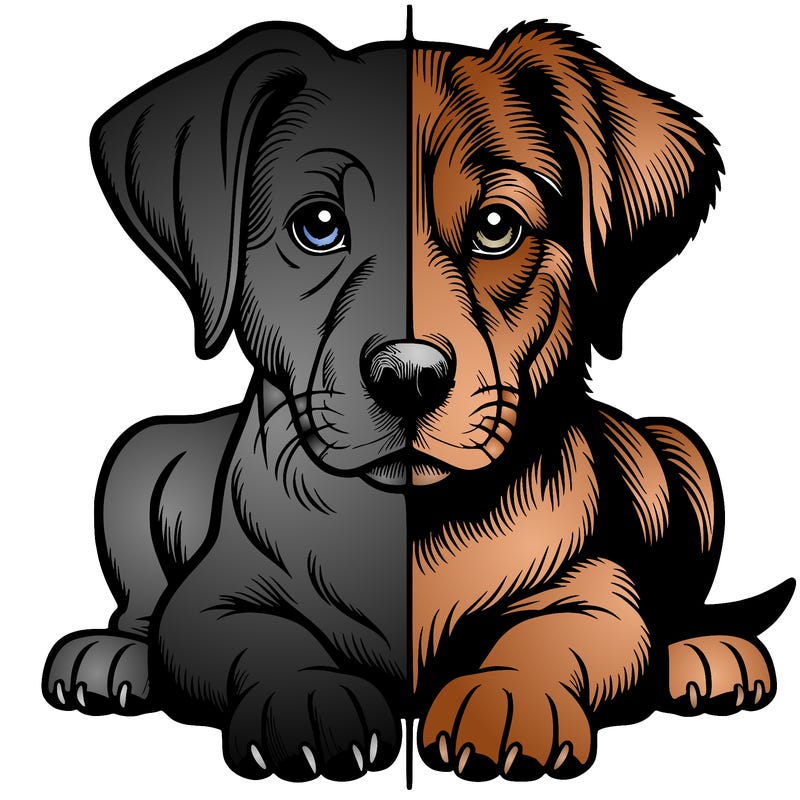 realistic dog split picture