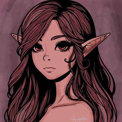 elf girl realistic dark fantasy