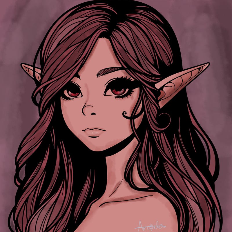 elf girl realistic dark fantasy