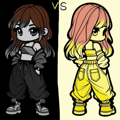 girl in crop top and baggy pants