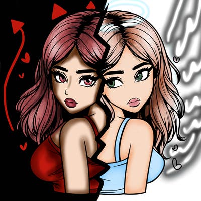 realistic girl split