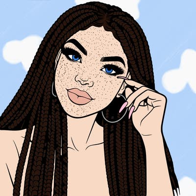 beautiful woman with box braids