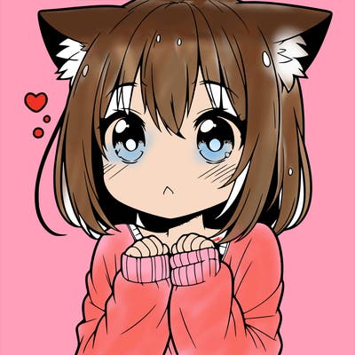 shy anime catgirl