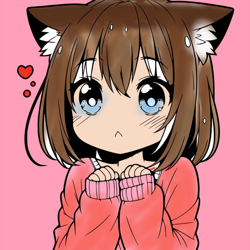 shy anime catgirl