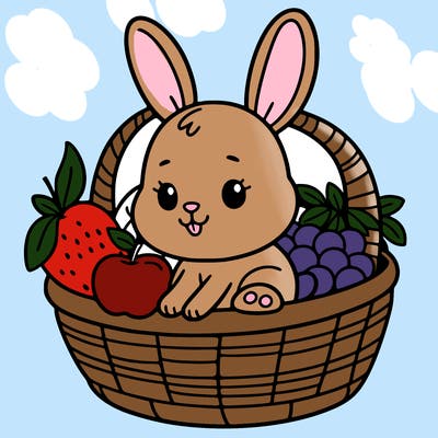 bunny in a fruit basket