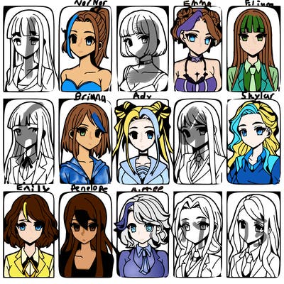 girls that look diffrent anime