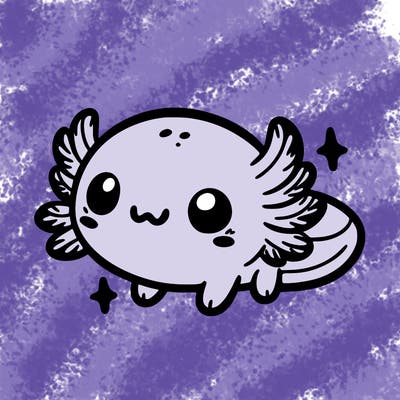 cute easy baby axolotl