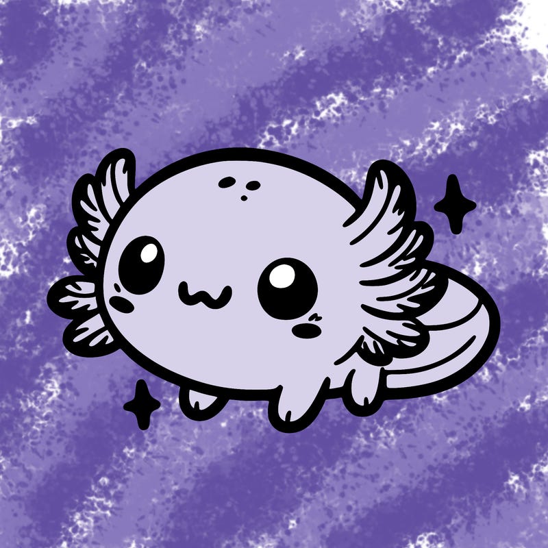 cute easy baby axolotl