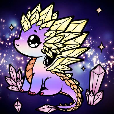 little cute crystal dragon
