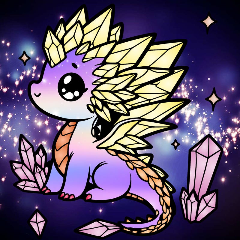 little cute crystal dragon