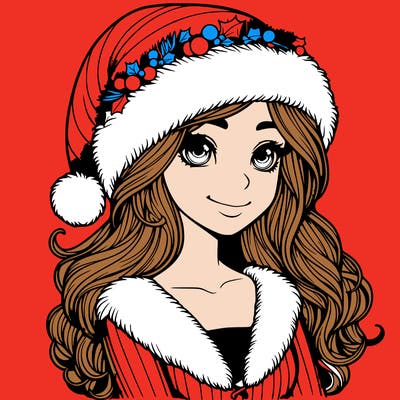 realistic christmas  girl