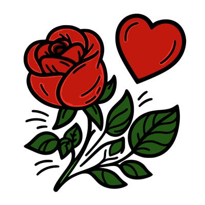 rose and heart