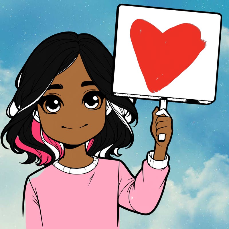 realistic girl holding up a sign