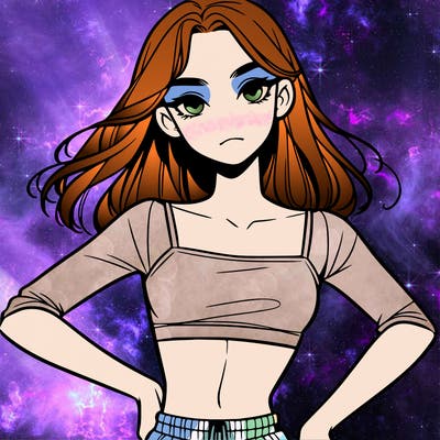 realistic girl with crop top
