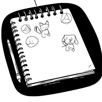 a blank sketch pad