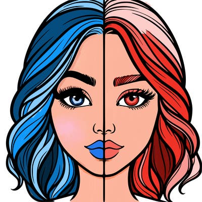 realistic girl split half