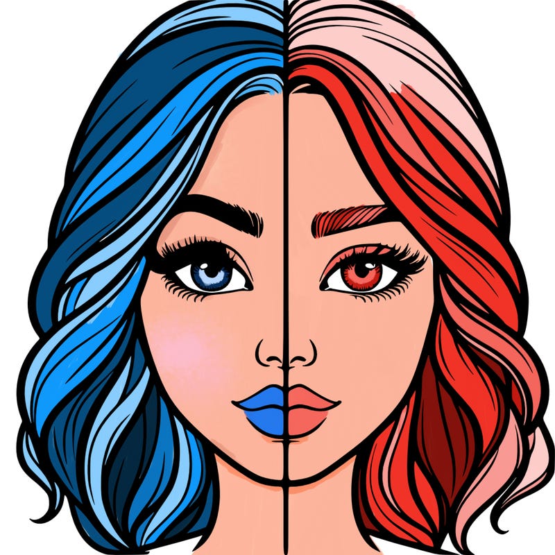 realistic girl split half