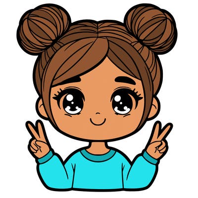 girl she has two buns