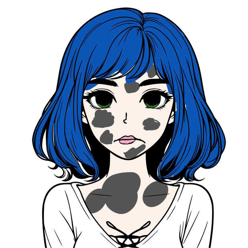 realistic girl with no mouth