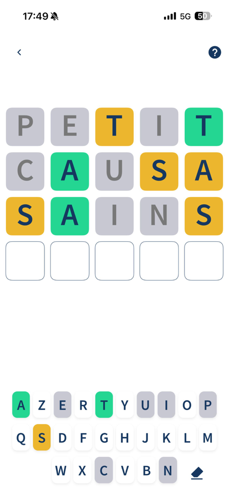 Figaro Jeux: Jeu de mots mêlés - Interface of the Maître Mot word puzzle game in the Figaro Jeux app showing a letter grid and keyboard.