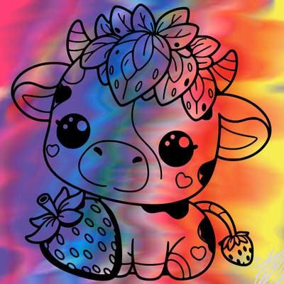 cute strawberry cow