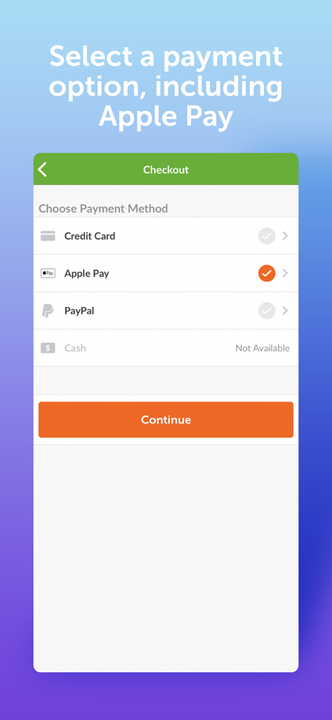 EatStreet Local Food Delivery - EatStreet food delivery app checkout page showing multiple payment methods including Apple Pay