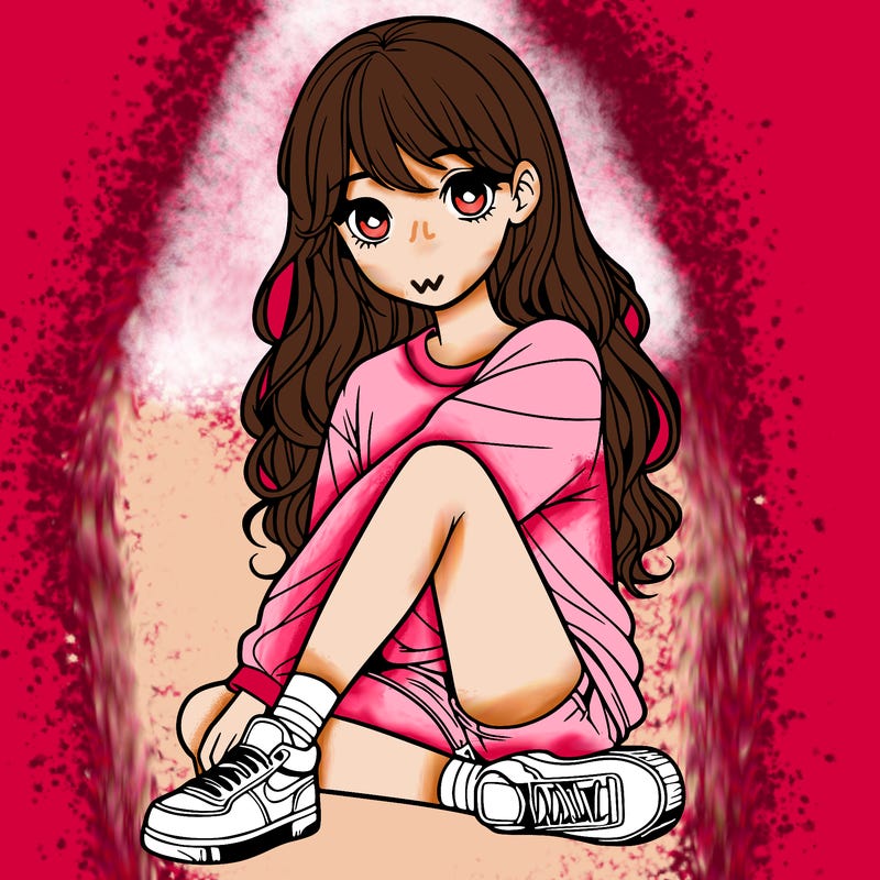 girl sitting realistic