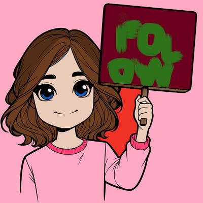 realistic girl holding up a sign