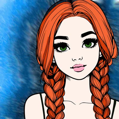 realistic girl with braids