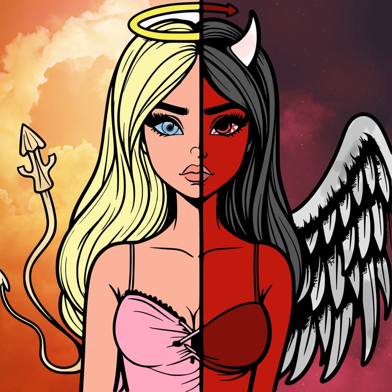 devil vs angel realistic girl
