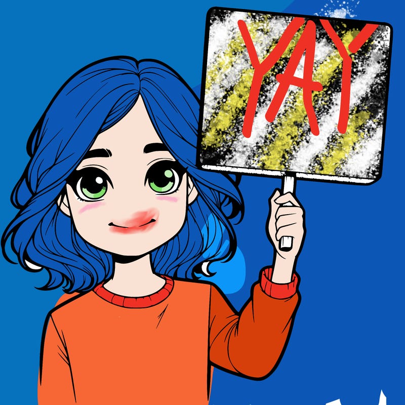 realistic girl holding up a sign