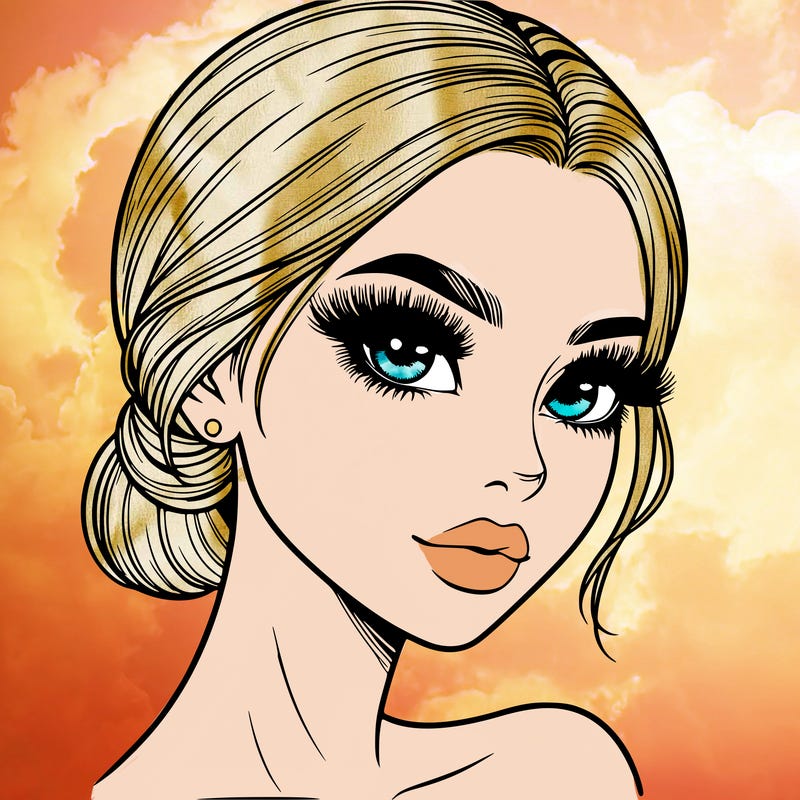 realistic girl with lashes