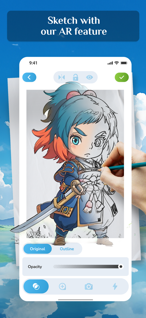 Cartoon Style: Sketch AI Art | Dibuja Arte Mágico de Anime con RA