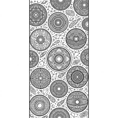 Embark on an extraterrestrial coloring adventure with this unique Orb UFOs bookmark. Designed for adults, this intricate template combines cosmic wonder with mindful detailing, perfect for personalizing your reading experience.