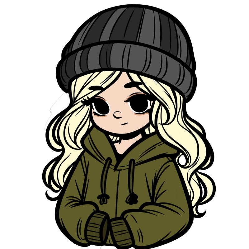 girl in a hat and hoodie