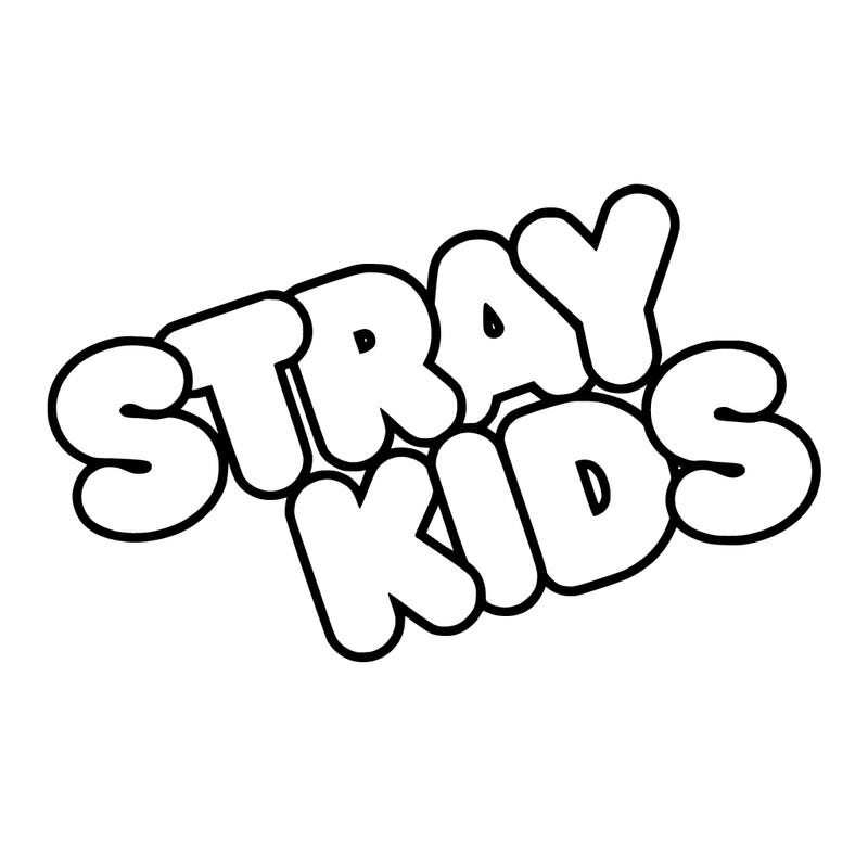 bubble letters saying stray kids
