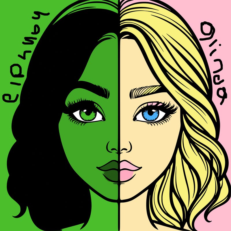 realistic girl split half