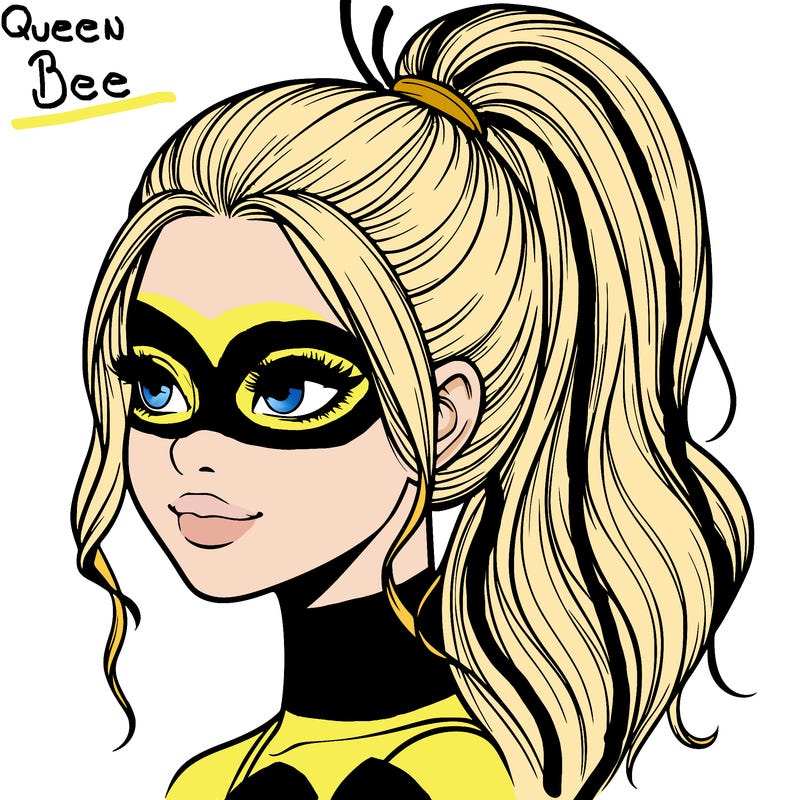 realistic girl with a high ponytail