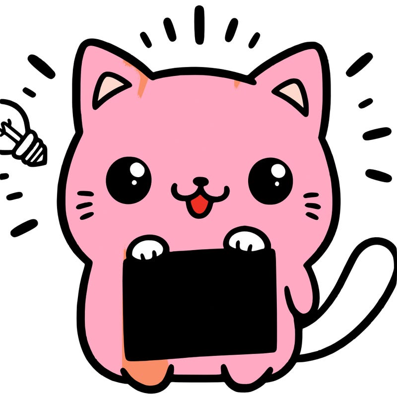 a cute cat saying share your ideas