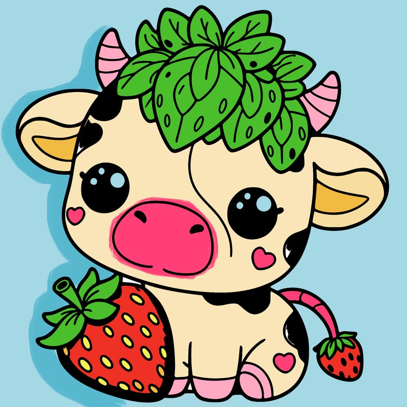 cute strawberry cow