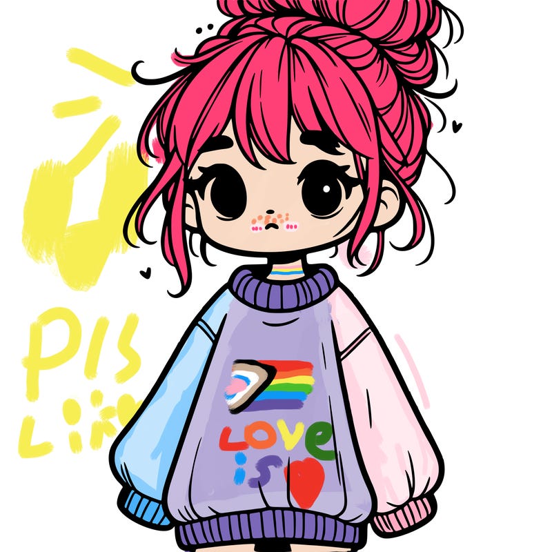 cute girl with baggy jumper and messy bun