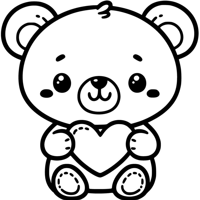 cute teddy bear holding  a heart
