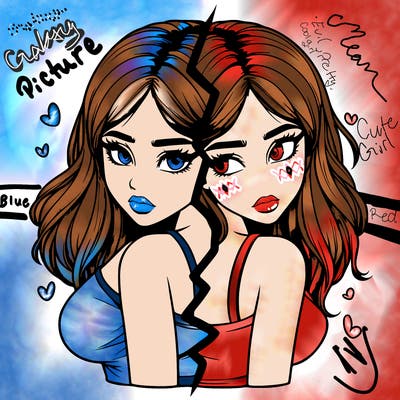 realistic girl split